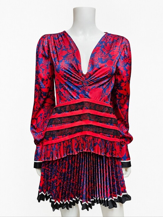 Self-Portrait Dresses & Skirts - SELF-PORTRAIT | Long Sleeve Floral Print Mini Dress in Size US 2